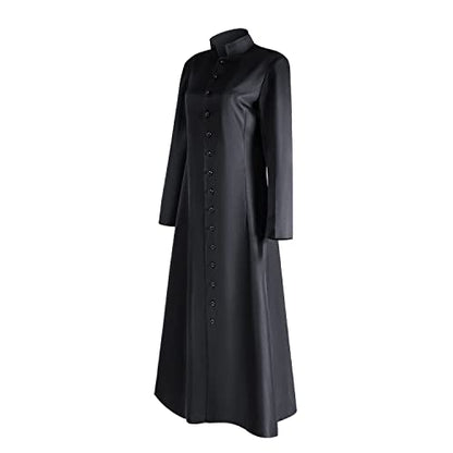 MYAYD Women's Cassock Robe Church Robe Choir Minister Clergy Pulpit Liturgical Black White - color: Black, size: 5X-Large