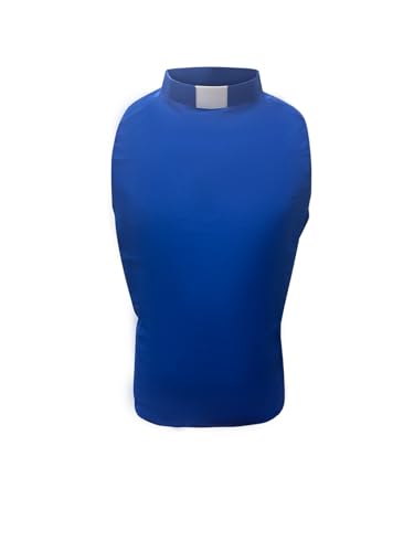 Tab Collar Clergy Shirt Front for Men and Women - color: Royal Blue, size: 15"-17.5" Neck
