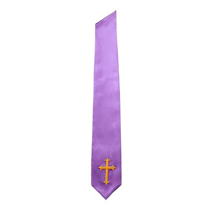 Clergy Stole & Choir Stole with Embroidered 60/72" - color: Purple, size: 72 inch