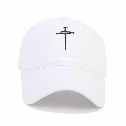 Quanhaigou Baseball Cap Dad Hat Adjustable Fashion Hats for Men Women Polo Trucker Unisex Style Headwear - color: White Cross