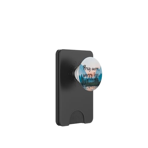 Pray More Worry Less Christian Bible Verse Matthew 6:34 PopSockets PopWallet for MagSafe - style: Magnetic PopWallet
