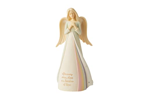 Enesco Foundations Rainbow of Hope Angel Figurine, 7.5 Inch, Multicolor