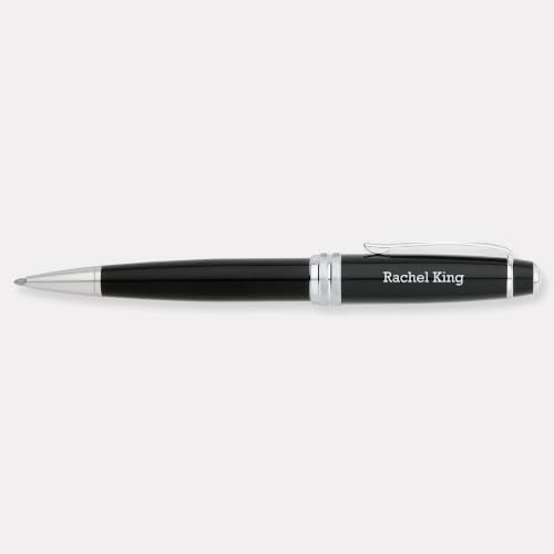 THINGS REMEMBERED Engraved Cross Bailey Black Lacquer & Chrome Ballpoint Pen (FREE CUSTOMIZATION)
