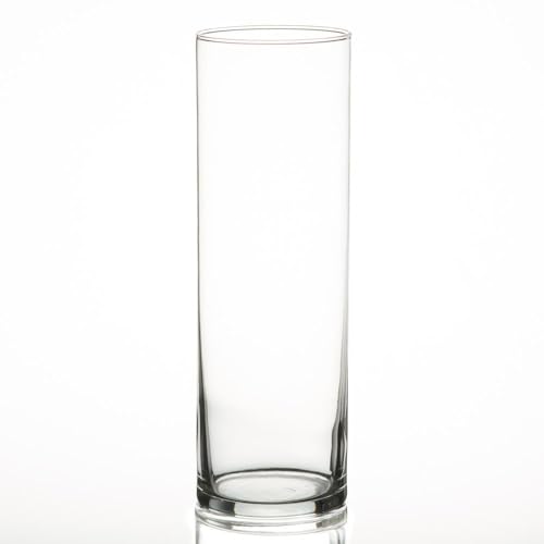 12 Eastland Glass Cylinder Vases 10.5" and 12 Purple Richland Pillar Candles 9" - color: Purple, size: 9"
