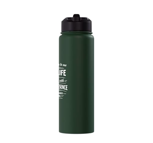 Psalm 16:11 Path of Life Bible Verse Scripture Faith Prayer Stainless Steel Insulated Water Bottle - color: Dark Green