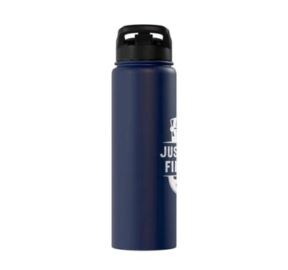 Just Keep Filming Film Industry Video Filmmaker Filming Stainless Steel Insulated Water Bottle - color: Navy Blue