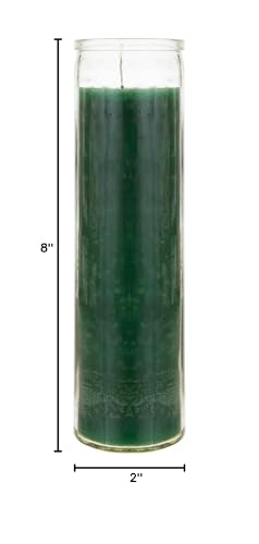 Mega Candles Unscented Devotional Vigil Prayer Wax Candle 3 Count 2" x 8" - color: Green, size: 3 Pieces