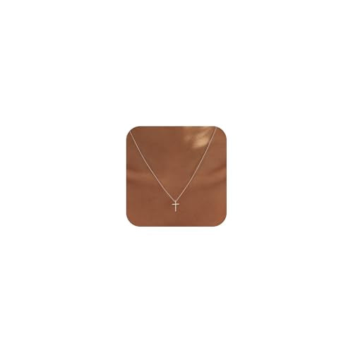 Cross Necklace for Women, Dainty Gold Necklace Tiny Cross Charm Necklace - color: Gold-Cross 1