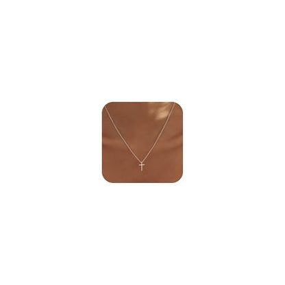 Cross Necklace for Women, Dainty Gold Necklace Tiny Cross Charm Necklace - color: Gold-Cross 1