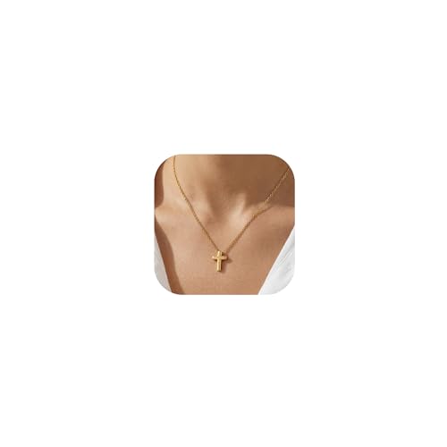 14K Gold Plated Cross Necklace for Women, Christian Jewelry - style: 5-3D