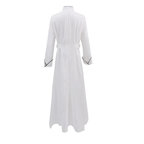 MYAYD Women Cassock Choir Cassock Church Robe Minister Robe Clergy Pulpit Liturgical Black White Handmade - color: White, size: 5X-Large