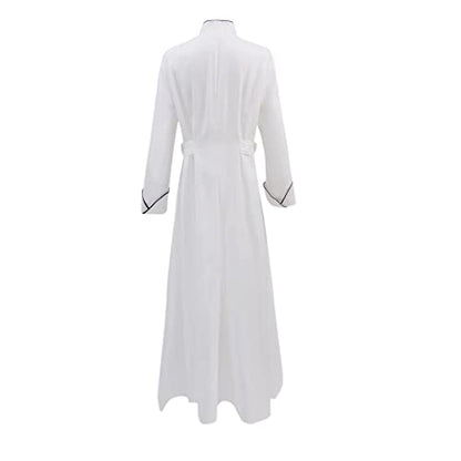 MYAYD Women Cassock Choir Cassock Church Robe Minister Robe Clergy Pulpit Liturgical Black White Handmade - color: White, size: 5X-Large