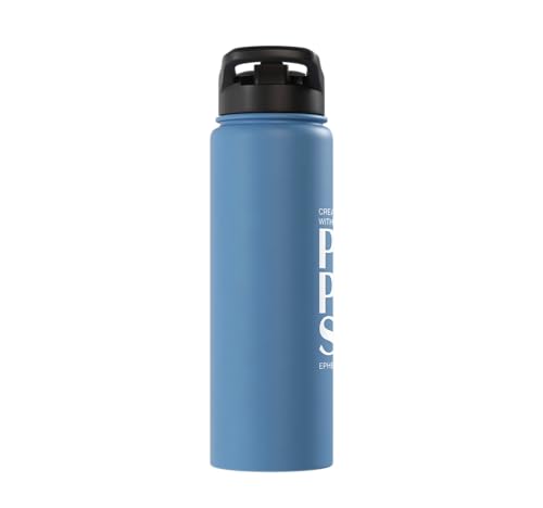 Created With A Purpose Ephesians 2 10 Verse Stainless Steel Insulated Water Bottle - color: Light Blue