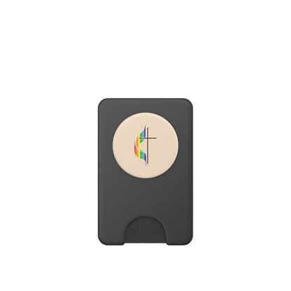 Gay Christian Cross Rainbow Methodist LGBTQ Pride Men Women PopSockets PopWallet for MagSafe - style: Magnetic PopWallet