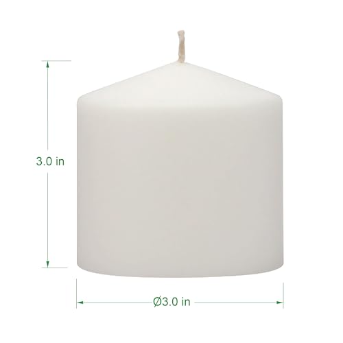 Stonebriar 3 Count Tall 18 Hour Long Burning Unscented White Wax Pillar Candles, 3 x 3 inches (Pack of 4) - size: 3 x 3 inches (Pack of 4), style: Pack of 3