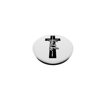 Christian Inspirational Pop Socket - Jesus Cross And Faith PopSockets Adhesive PopGrip - style: Adhesive PopGrip