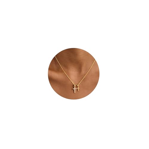 Cross Necklace for Women 14k Gold/Silver Plated Dainty Pendant Necklaces Trendy Jewelry Non Tarnish Hypoallergenic Waterproof Lightweight Gift for Women - style: gold cross necklace