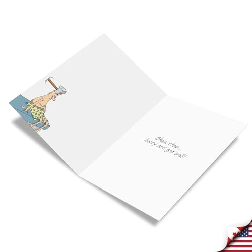 NobleWorks Jumbo Funny Get Well Card w/Envelope Ax Head Humor J9766 - style: Ax Head