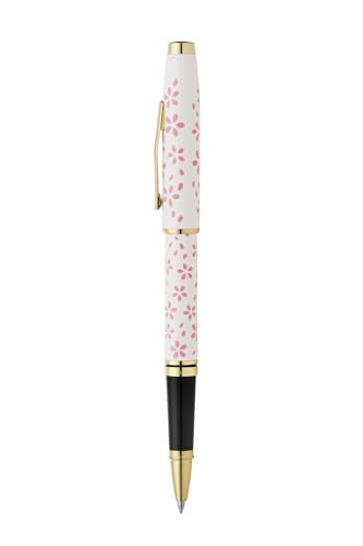 Cross Coventry Cherry Blossom Pearl White Rollerball Pen, Black Ink - color: Pink
