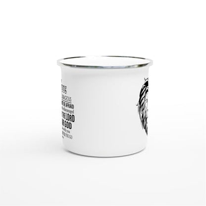 Christian Gifts Lion Ceramic Coffee Mug. Microwave and Dishwasher-safe Inspirational Scripture Coffee and Tea Mug for Men and Women with Bible Verse: Strong & Courageous – Joshua 1:9 - 12oz Enamel Cup - size: 12 Ounces