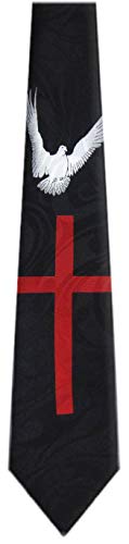 Mens Christian Themed Jesus Crosses Novelty NeckTie Ties - color: Black Red White
