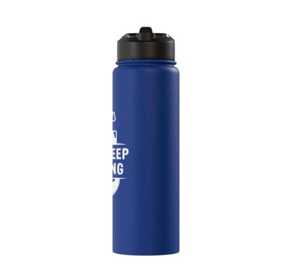 Just Keep Filming Film Industry Video Filmmaker Filming Stainless Steel Insulated Water Bottle - color: Royal Blue
