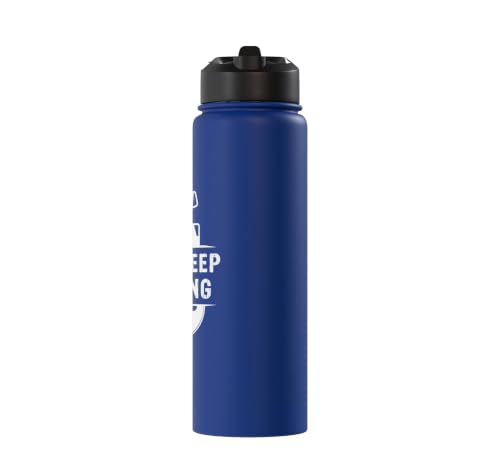 Just Keep Filming Film Industry Video Filmmaker Filming Stainless Steel Insulated Water Bottle - color: Royal Blue