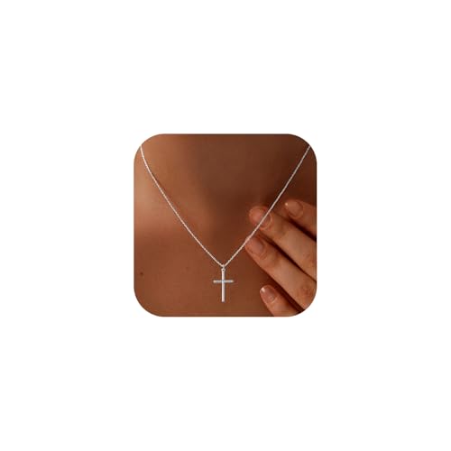 HAXIYA Cross Pendant Necklaces for Women Layered Cross Choker Faith Jewelry - style: Simple-Silver