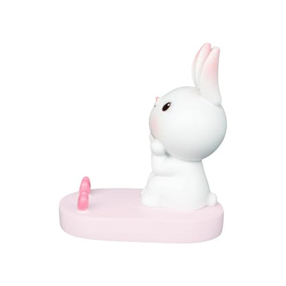 SIQITECHNO Cute Bunny Cell Phone Stand Holder Universal Resin Rabbit Smartphone Stand Desktop Phone Holder Funny Animal Statue Mobile Phones Tablet Stands Creative Desk Ornament for Home Office Desk - color: Sit
