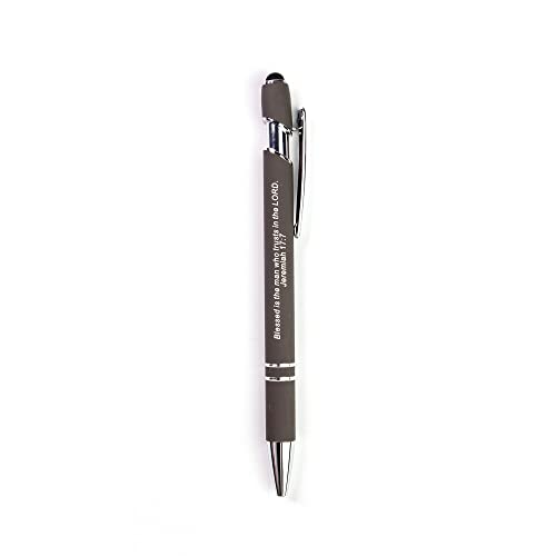 Logos Trading Post Blessed is The Man Bible Verse Pen with Bookmark - color: Grey