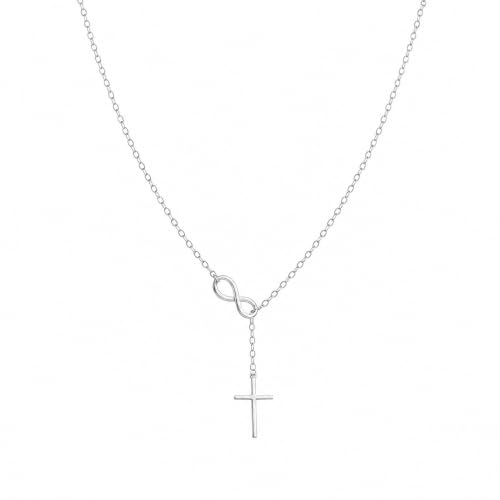 Mujahid S925 Sterling Silver Cross Necklace for Women