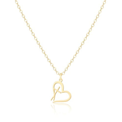 Rotnso Cross Necklace for Women 14K Gold Plated Dainty Small Pendant Choker - style: Heart Cross-GD