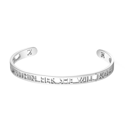 CHOORO Christian Gift Religious Psalm 46:5 God is Within Her She Will Not Fall Hollow Out Patterns Bracelet Bible Verse Gift For women (God is Within Her br)