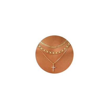 Fesciory Cross Necklace for Women, 14K Gold Plated Rhinestones Jewelry Gift - color: Gold Plated 6