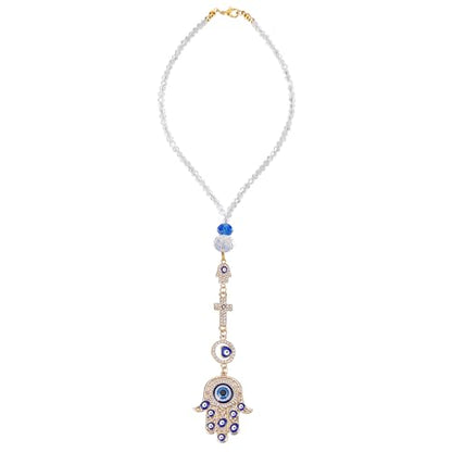 1PC Crystal Hanging Suncatchers with Evil Eye Pendant with Alloy Lobster Clasps Suncatcher Car Charm Gift Good Luck Spiritual Rearview Mirror for Window Car Door Frame Balcony - color: Hand Gold
