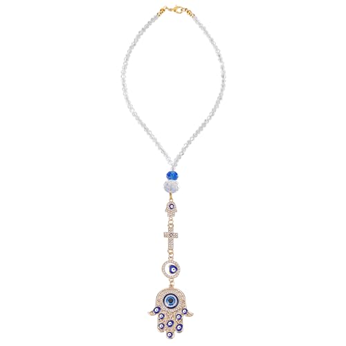 1PC Crystal Hanging Suncatchers with Evil Eye Pendant with Alloy Lobster Clasps Suncatcher Car Charm Gift Good Luck Spiritual Rearview Mirror for Window Car Door Frame Balcony - color: Hand Gold
