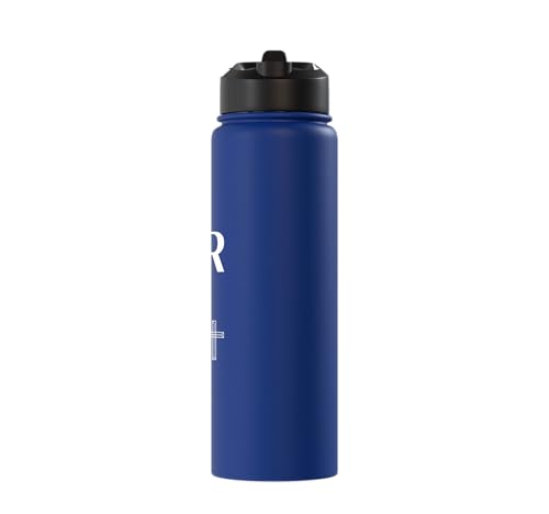 Created With A Purpose Ephesians 2 10 Verse Stainless Steel Insulated Water Bottle - color: Royal Blue