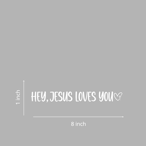 (2PCS) Hey Jesus Loves You Car Decal, Christian Vinyl Decal for Cars, Window, Truck, Laptop, Wall, Bumper, Vehicle, Waterproof Religious Decal - Christian Gifts for Men and Women - Size 8'' x 1''