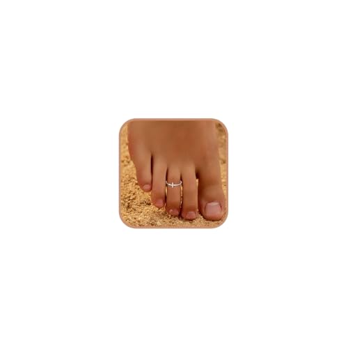 925 Sterling Silver CZ Cross Gold Toe Ring for Women Non Tarnish Waterproof - color: Silver