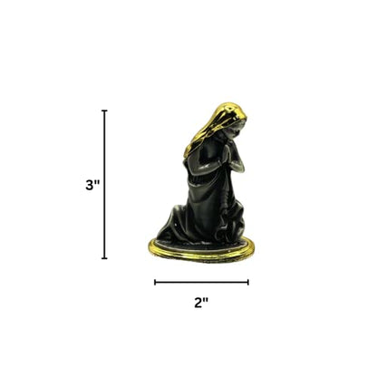 Metal Nativity 3-Piece Holy Family Gold Pewter 4.5in