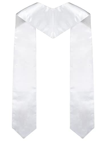 Piecatle Choir Stole with Cross Embroidery for Church, Ideal for Costume,60" - color: White