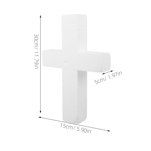 PRETYZOOM Foam Cross for Crafts Unfinished Cross Ornaments Diy Craft Foam Blank for Holy Communion Christmas Party Decorations Floral Arrangements Religious Celebrations 11.81 X 5.90 X 1.96 in