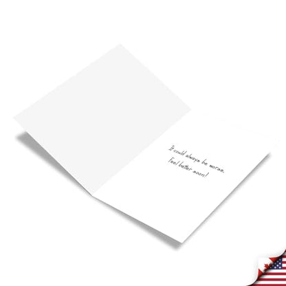 NobleWorks Funny Get Well Cards After Surgery 1 Get Well Card with Envelope Wildlife Toilet Humor Joke, Funny Thinking of You Notecard Could Be Worse for Animal Lovers C9361GWG - style: Could Be Worse