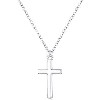 S925 Sterling Silver Cross Necklace for Women - Dainty Cable Chain Cross Pendant Necklaces for Women Trendy Jewelry Christian Baptism Religious Faith Jewelry Gifts 16-22 Inches