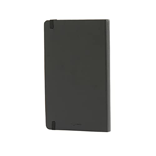 Amazon Basics Classic Lined Writing Notebook for Note Taking and Journaling, Hardcover with Elastic Closure, 240 Pages, 5" x 8.25", Black