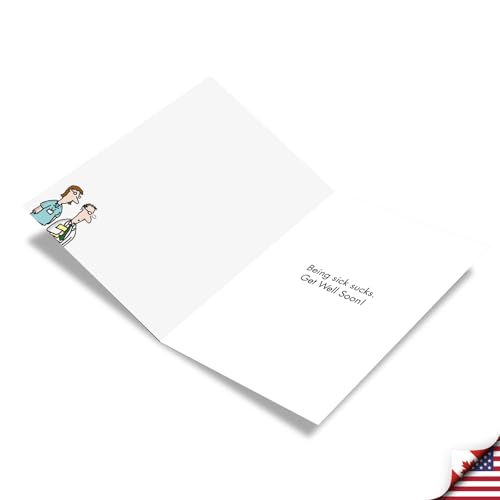 NobleWorks Funny Get Well Soon Cartoon Card Straw Ban C7249GWG - style: Straw Ban
