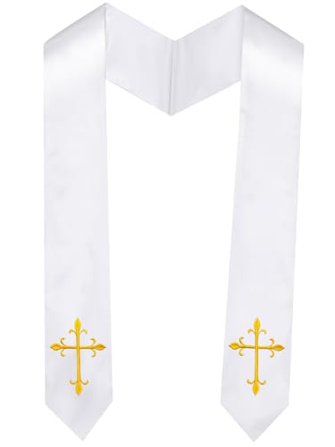 Graduation Cross Stole Church Choir Costume for Men & Women, Clergy Stole for Christmas, Halloween Role Play, 70"