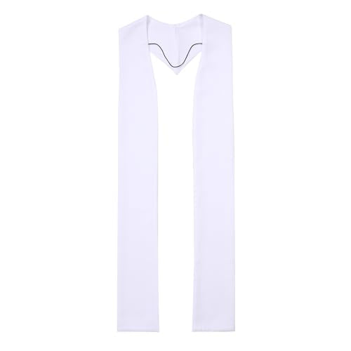 Unisex Overlay Plain Clergy Stole for 94" - color: White