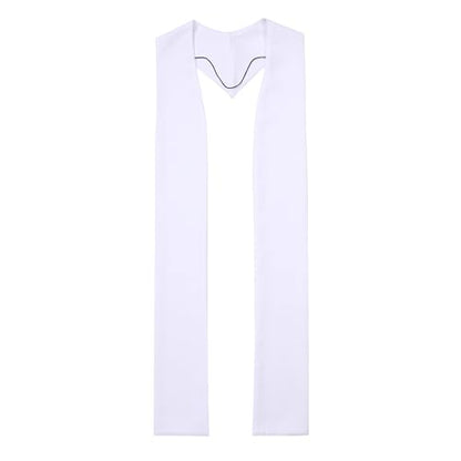 Unisex Overlay Plain Clergy Stole for 94" - color: White