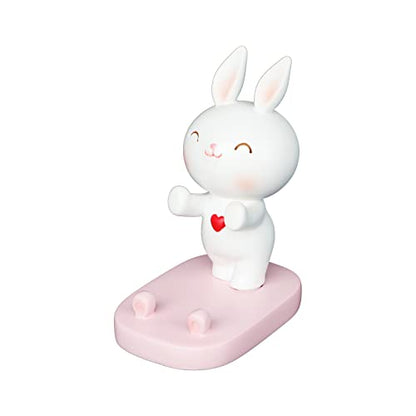 SIQITECHNO Cute Bunny Cell Phone Stand Holder Universal Resin Rabbit Smartphone Stand Desktop Phone Holder Funny Animal Statue Mobile Phones Tablet Stands Creative Desk Ornament for Home Office Desk - color: Stand